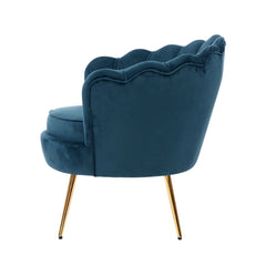 Armchair Lounge Chair Accent Retro Armchairs Lounge Shell Velvet Navy - ozily