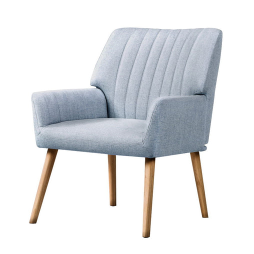 Artiss Armchair Fabric Blue Grey Sebastini - ozily
