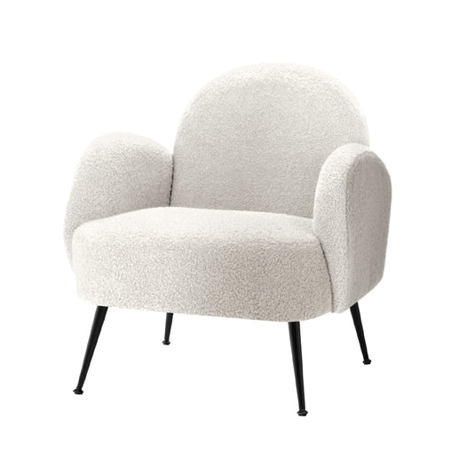 Artiss Armchair Lounge Chair Armchairs Accent Arm Chairs Sherpa Boucle White - ozily