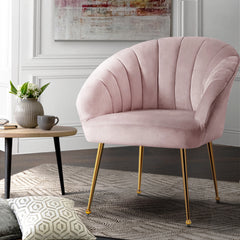 Artiss Armchair Lounge Chair Armchairs Accent Chairs Velvet Sofa Pink Couch - ozily