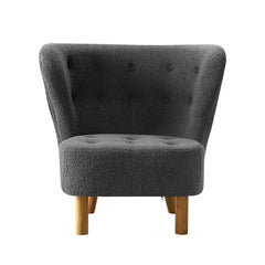 Artiss Armchair Lounge Accent Chair Armchairs Couch Chairs Sofa Bedroom Charcoal - ozily