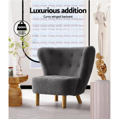 Artiss Armchair Lounge Accent Chair Armchairs Couch Chairs Sofa Bedroom Charcoal - ozily