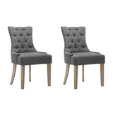 Dining Chair CAYES French Provincial Chairs Wooden Fabric Retro Cafe set of 2