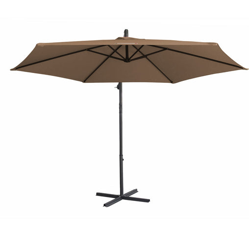 Milano 3M Outdoor Umbrella Cantilever With Protective Cover Patio Garden Shade - Latte - ozily