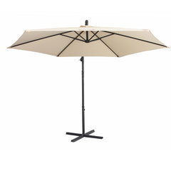 Milano 3M Outdoor Umbrella Cantilever With Protective Cover Patio Garden Shade - Beige - ozily