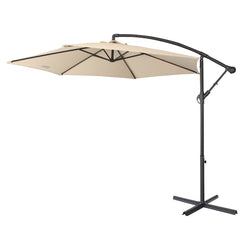 Milano 3M Outdoor Umbrella Cantilever With Protective Cover Patio Garden Shade - Beige - ozily