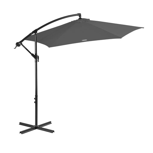 Milano 3M Outdoor Umbrella Cantilever With Protective Cover Patio Garden Shade - Charcoal - ozily