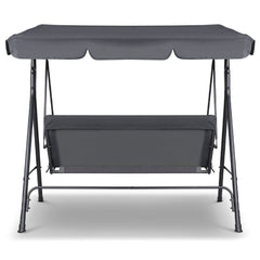 Milano Outdoor Swing Bench Seat Chair Canopy Furniture 3 Seater Garden Hammock - Grey - ozily