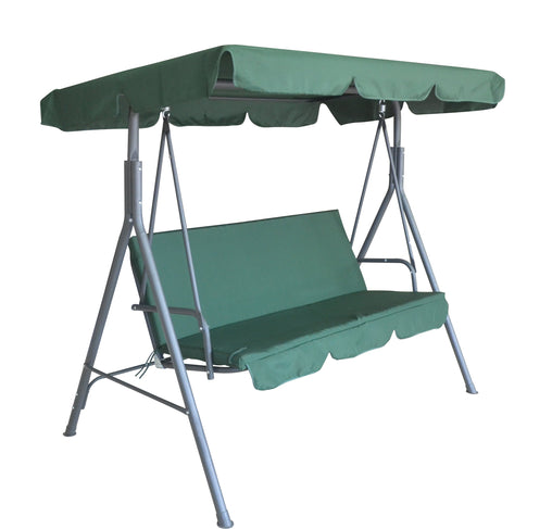 Milano Outdoor Swing Bench Seat Chair Canopy Furniture 3 Seater Garden Hammock - Dark Green - ozily