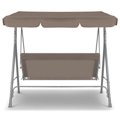Milano Outdoor Swing Bench Seat Chair Canopy Furniture 3 Seater Garden Hammock - Coffee - ozily