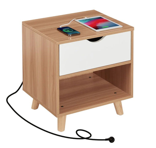 Bedside Table with Powerboard & USB Ports - ozily