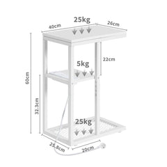 Bedside Table with Power - Chic Look, White - ozily