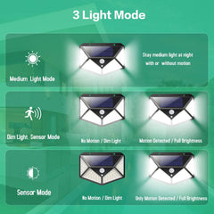100 Waterproof LED Motion Sensor Solar Security Lights Outdoor (2pack) - ozily