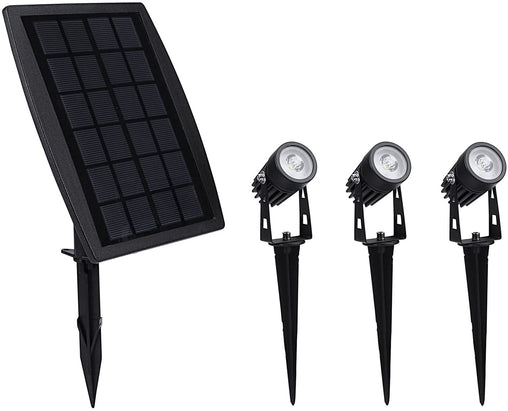 3 x LED Spotlights Powered Solar Garden Lights Outdoor Waterproof (Warm White) - ozily