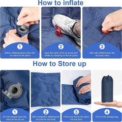 Ultralight Inflatable Camping Sleeping Pad with Pillow for Travelling and Hiking - ozily