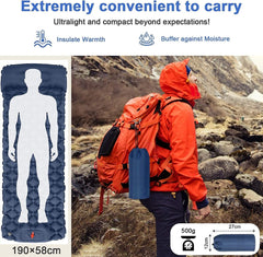 Ultralight Inflatable Camping Sleeping Pad with Pillow for Travelling and Hiking - ozily
