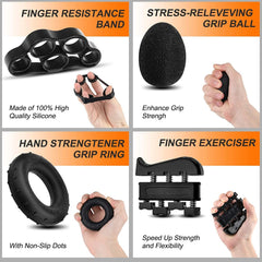 5 Pack Adjustable Resistance Hand Gripper Exerciser Workout Kit - ozily