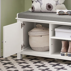 Shoe Cabinet Bench, White - ozily