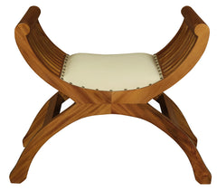 Single Seater Upholstered Stool (Light Pecan) - ozily