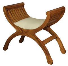 Single Seater Upholstered Stool (Light Pecan) - ozily
