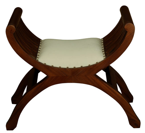 Single Seater Upholstered Stool (Mahogany) - ozily