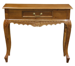 Sierra Carved 1 Drawer Sofa Table (Light Pecan) - ozily