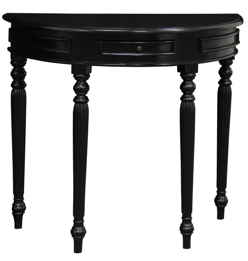 Turn Leg Half Round Sofa Table (Black) - ozily