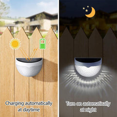 4PCS Solar Powered LED Wall Lights Door Fence Lights Outdoor Garden Lamp Light - ozily