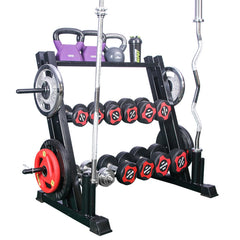 3-Tier Weights and Barbell Storage Rack Barbell Dumbbell Kettlebell Weight Plate - ozily