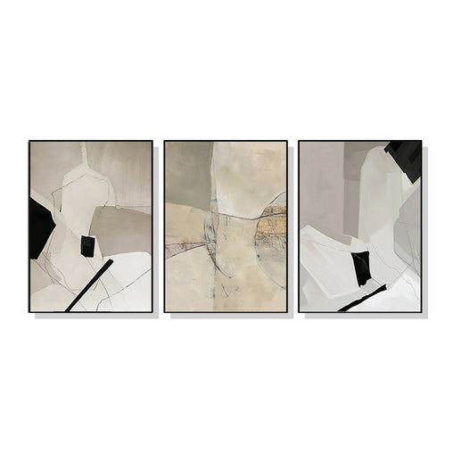 40cmx60cm Modern Abstract 3 Sets Black Frame Canvas Wall Art - ozily