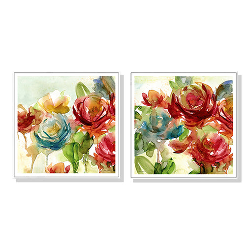 50cmx50cm Rosewater Garden By Carol Robinson 2 Sets White Frame Canvas Wall Art - ozily