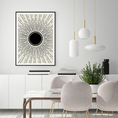 50cmx70cm Sun Rise Art Black Frame Canvas Wall Art - ozily