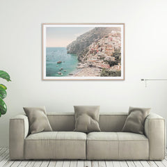 50cmx70cm Italy Amalfi Coast Wood Frame Canvas Wall Art - ozily