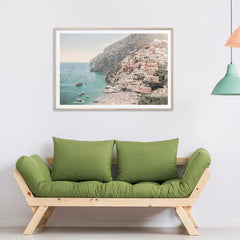 50cmx70cm Italy Amalfi Coast Wood Frame Canvas Wall Art - ozily