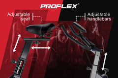 PROFLEX Spin Bike Flywheel Commercial Gym Exercise Home Fitness Red - ozily