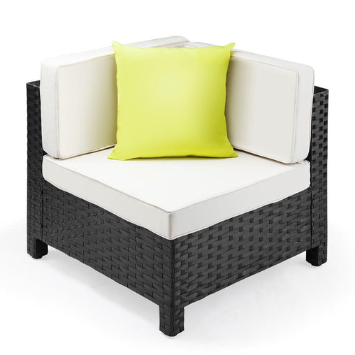 LONDON RATTAN 1pc Sofa Outdoor Furniture Setting -Corner Garden Lounge Chair - ozily