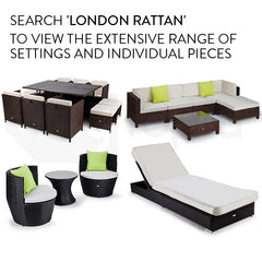 LONDON RATTAN 1pc Coffee Table Outdoor Wicker Sofa Furniture Lounge Garden - ozily