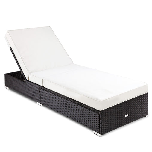 LONDON RATTAN Wicker Premium Outdoor Sun Lounge Pool Furniture Bed - ozily