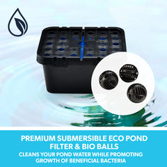 PROTEGE 5W Solar Powered Water Fountain Pump Pond Kit with Eco Filter Box - ozily