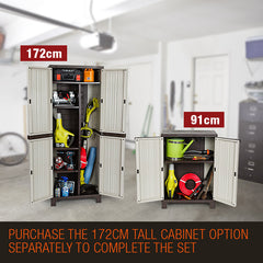 PLANTCRAFT Outdoor Storage Cabinet Lockable Cupboard Shed Carport Garage - ozily