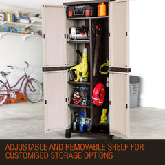 PlantCraft Outdoor Storage Cabinet Cupboard Garage Tool Waterproof Backyard Shed - ozily