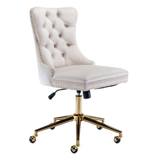 Velvet Home Office Chair- Beige - ozily