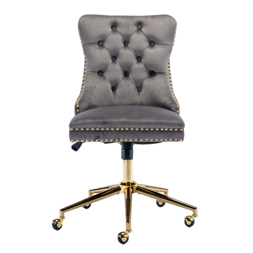 Velvet Home Office Chair- Grey - ozily