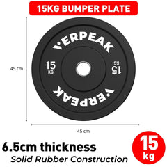 VERPEAK Black Bumper weight plates-Olympic (20kgx1) VP-WP-103-FP / VP-WP-103-LX - ozily