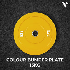 Verpeak Colour Bumper Plate 15KG Yellow VP-WP-107-FP - ozily