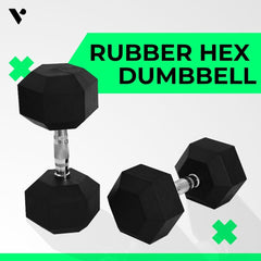 VERPEAK Rubber Hex Dumbbells 25kg - VP-DB-110 / VP-DB-110-LX - ozily