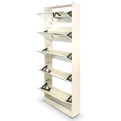 Sarantino Shoe Cabinet Rack Storage Cupboard Organiser Shelf 5 Drawers 170 X 63 X 17cm - ozily