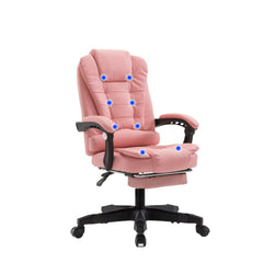 8 Point Massage Chair Executive Office Computer Seat Footrest Recliner Pu Leather Amber - ozily