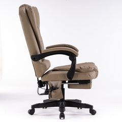 8 Point Massage Chair Executive Office Computer Seat Footrest Recliner Pu Leather Amber - ozily