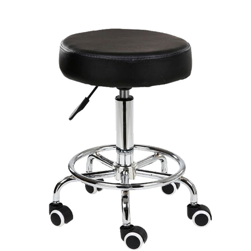 Salon Chair Bar Swivel Stool Office Roller Wheels Portable Height Adjust Leather BS8401 - ozily